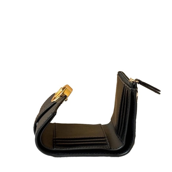 Michael Kors Carmen Leather Haircalf Medium Flap Bifold Wallet Bag Black, NWT - Picture 3 of 7